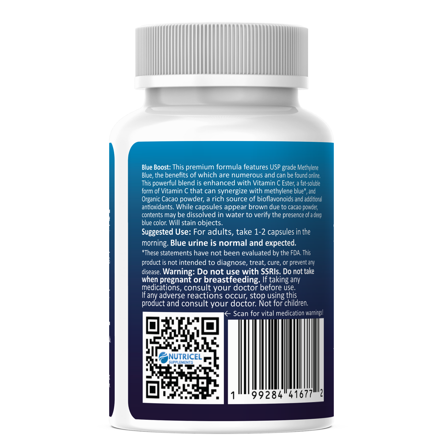 Blue Boost 120 | Enhanced Absorption | USP Grade Methylene Blue Capsules