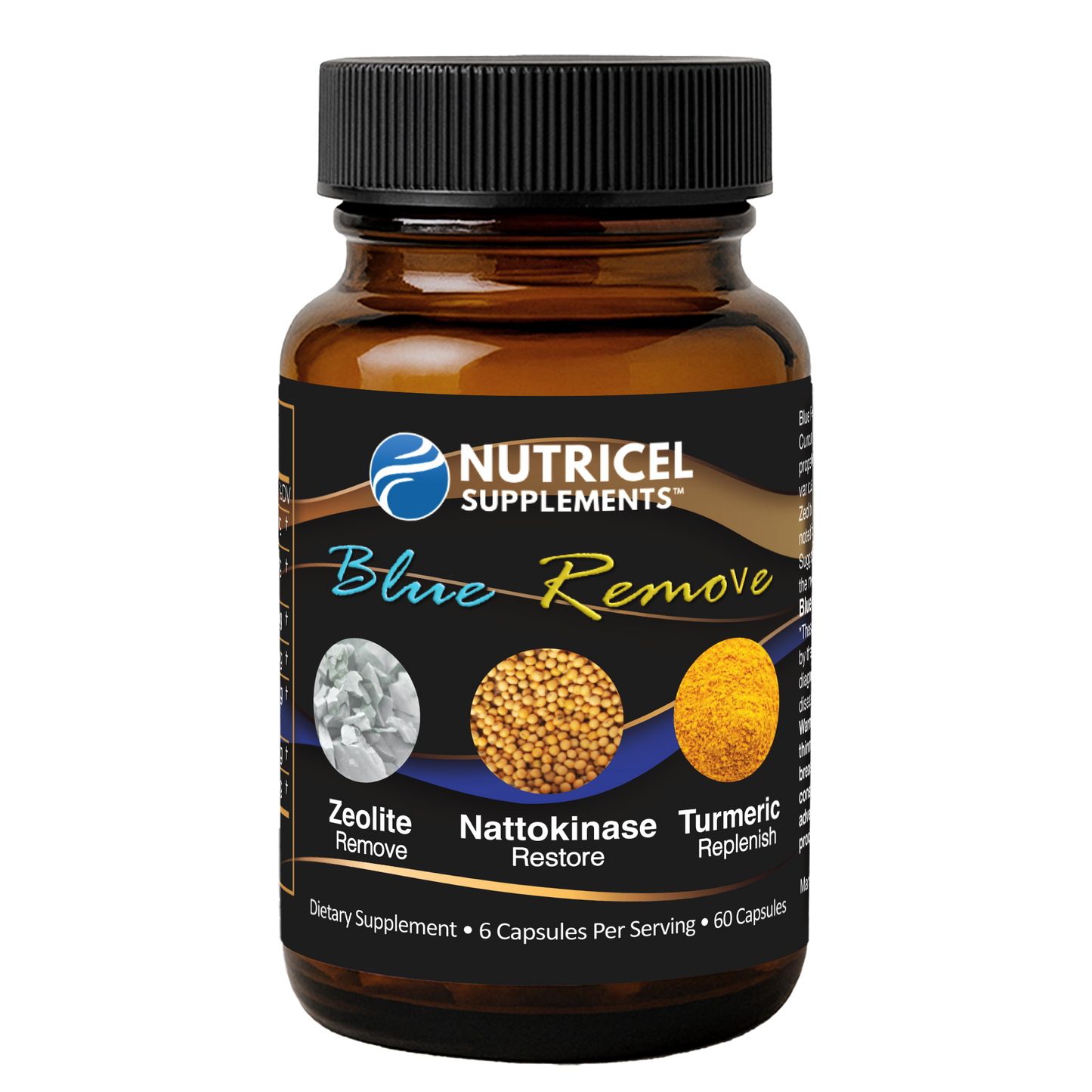Blue Remove | Methylene Blue Capsules with Activated Zeolite, Non-GMO Nattokinase, and Curcurmin