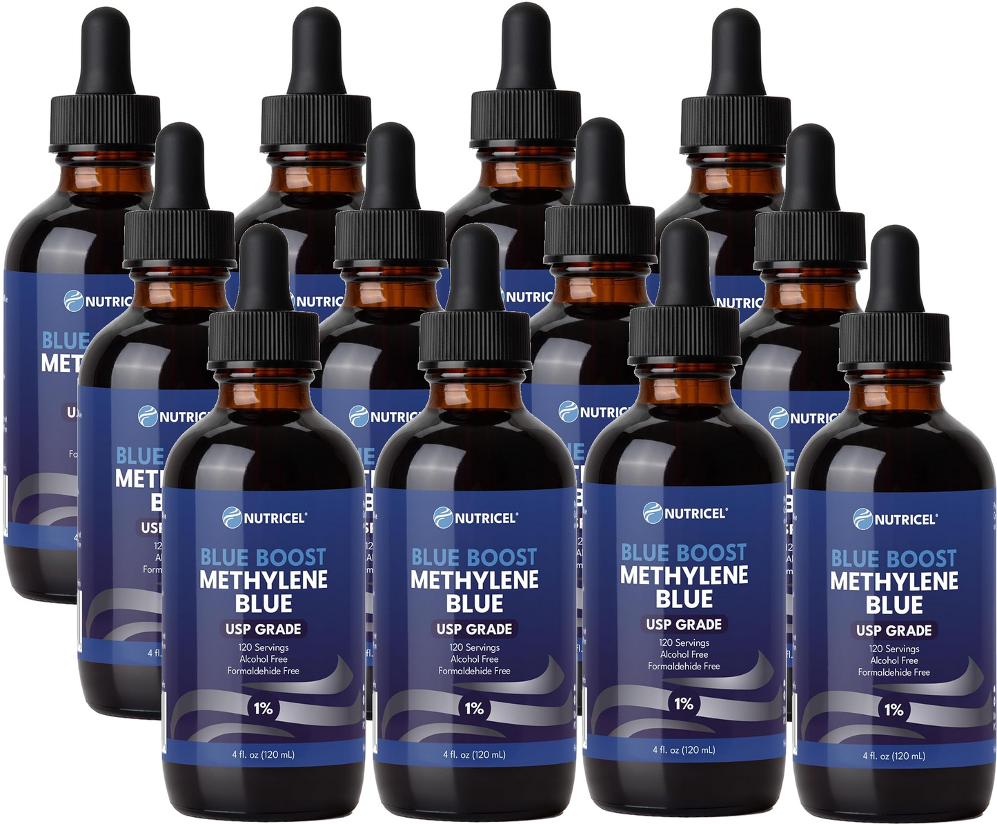Blue Liquid 12-Pack| 1% Methylene Blue Solution, USP Grade — Nutricel