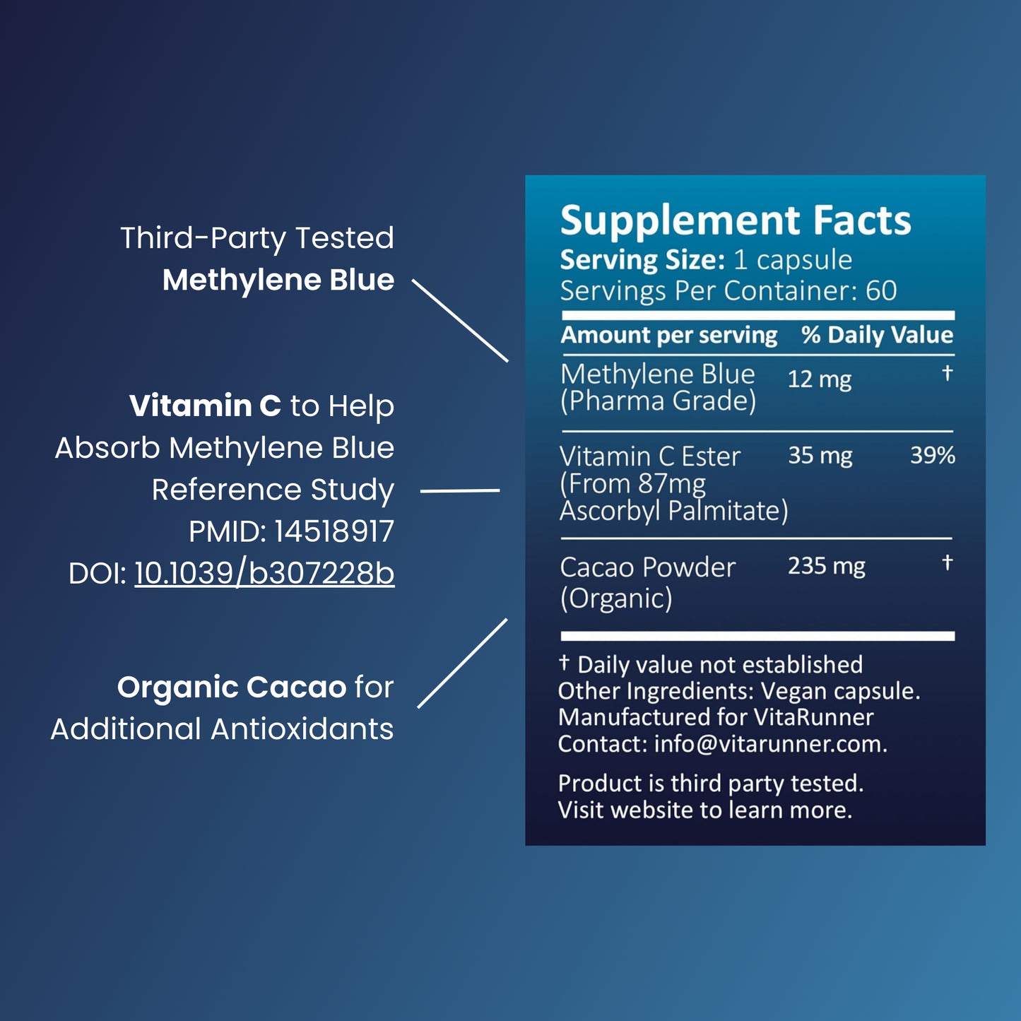 Blue Boost 120 12 Pack- Methylene Blue with Vitamin C Ester