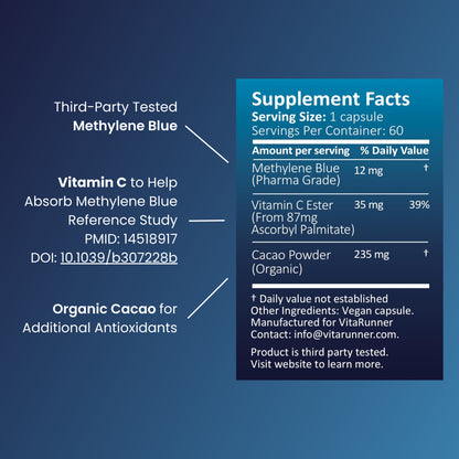 Blue Boost 60 12 Pack- Methylene Blue with Vitamin C Ester