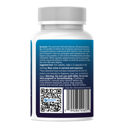 Blue Boost 120 | Enhanced Absorption | USP Grade Methylene Blue Capsules