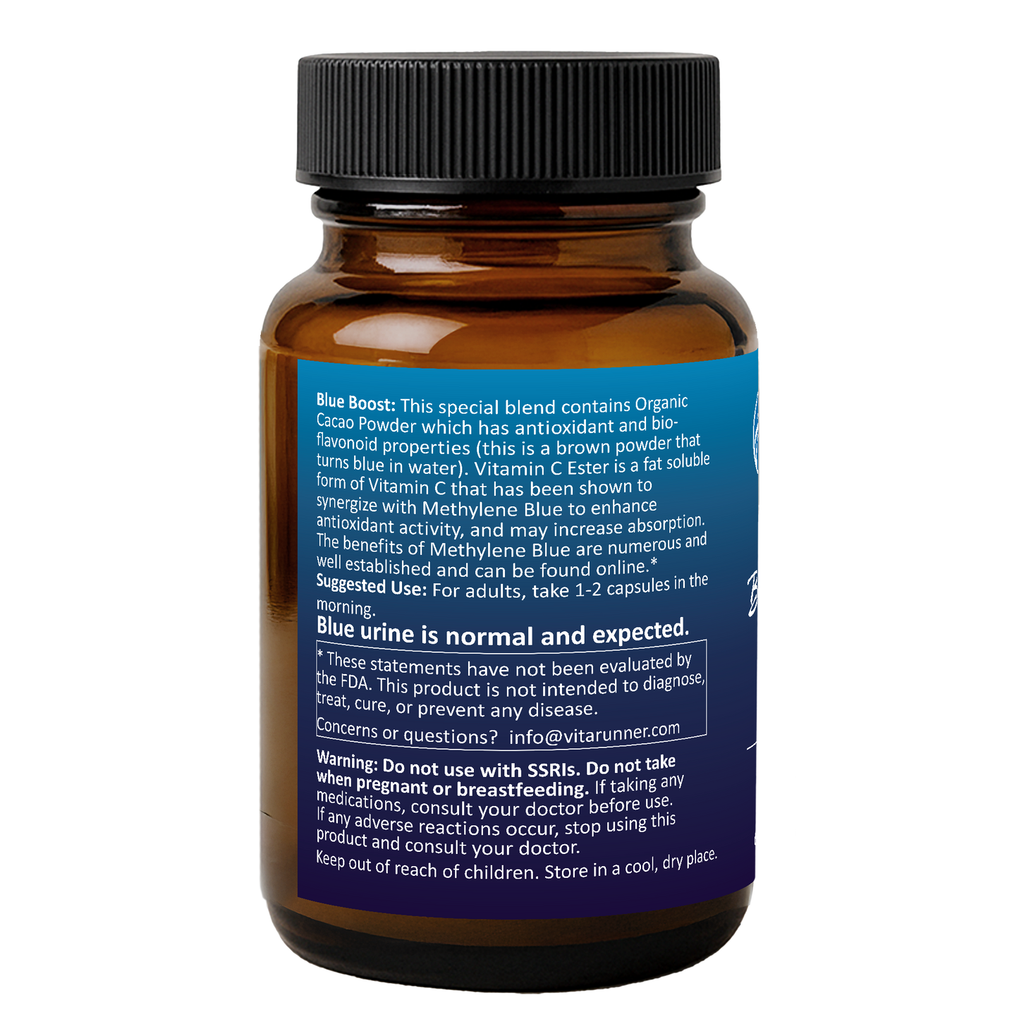 Blue Boost | Methylene Blue Capsules with Vitamin C Ester and Organic Cacao Powder