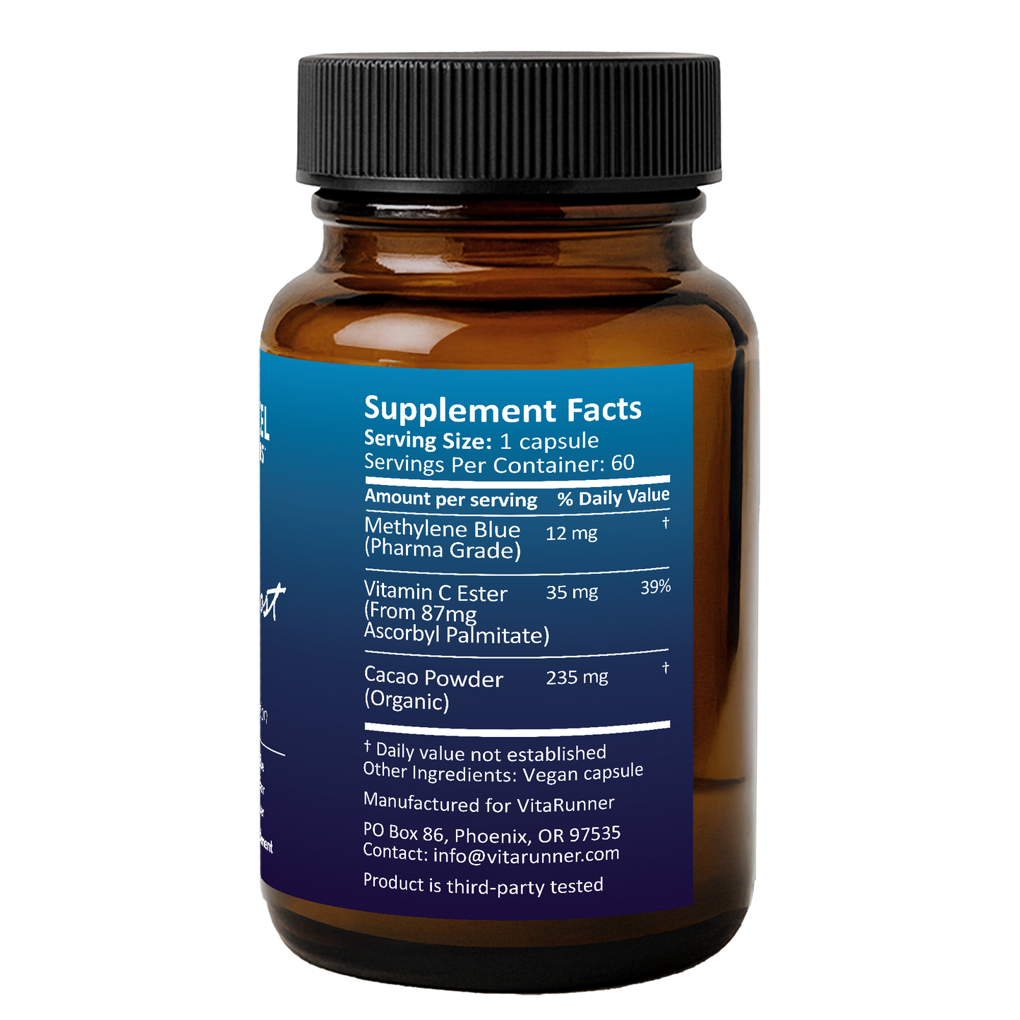 Blue Boost | Methylene Blue Capsules with Vitamin C Ester and Organic Cacao Powder