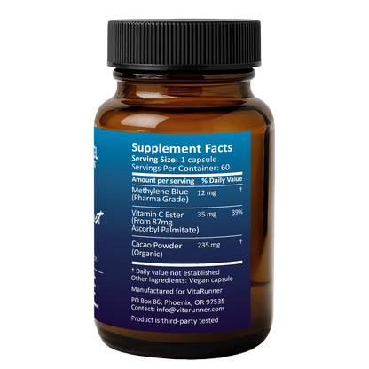 Blue Boost | Methylene Blue Capsules with Vitamin C Ester and Organic Cacao Powder