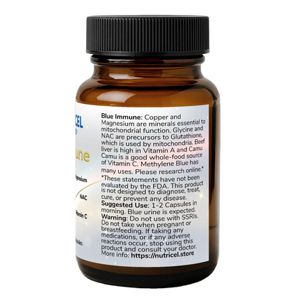 Brown supplement bottle with label on a white background