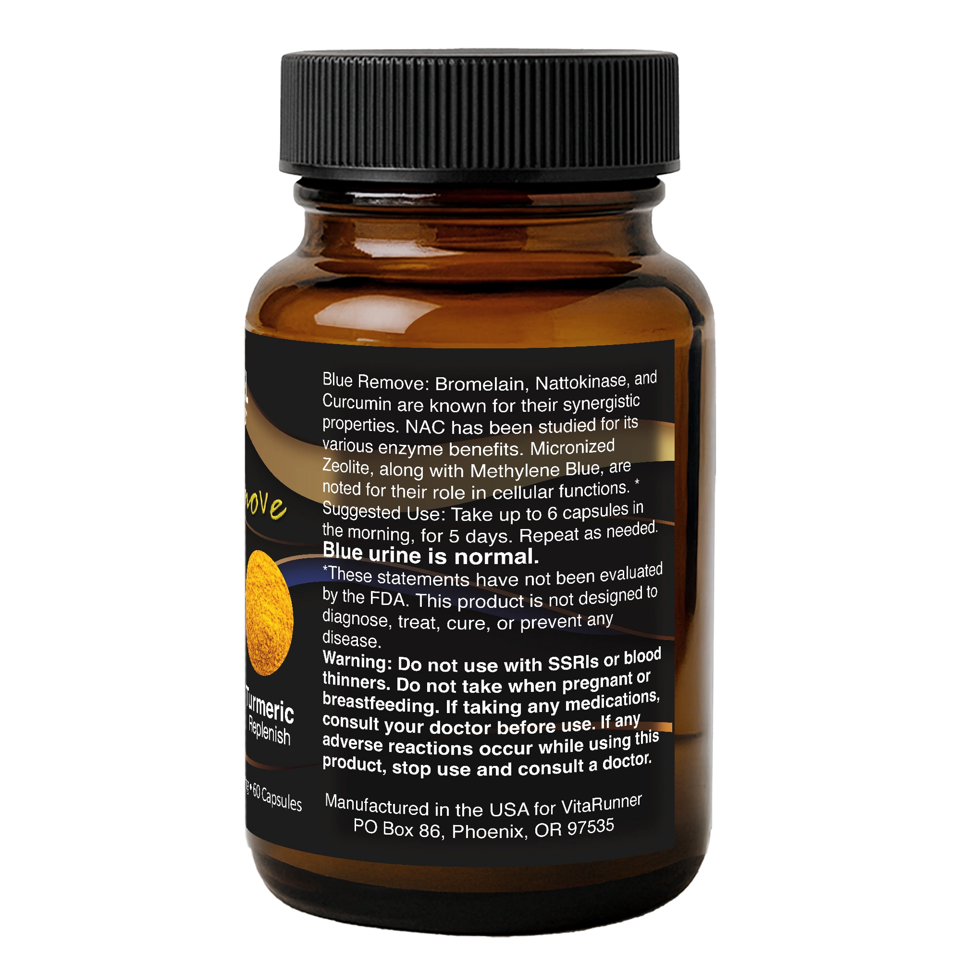 Vitamins bottle with label on a white background