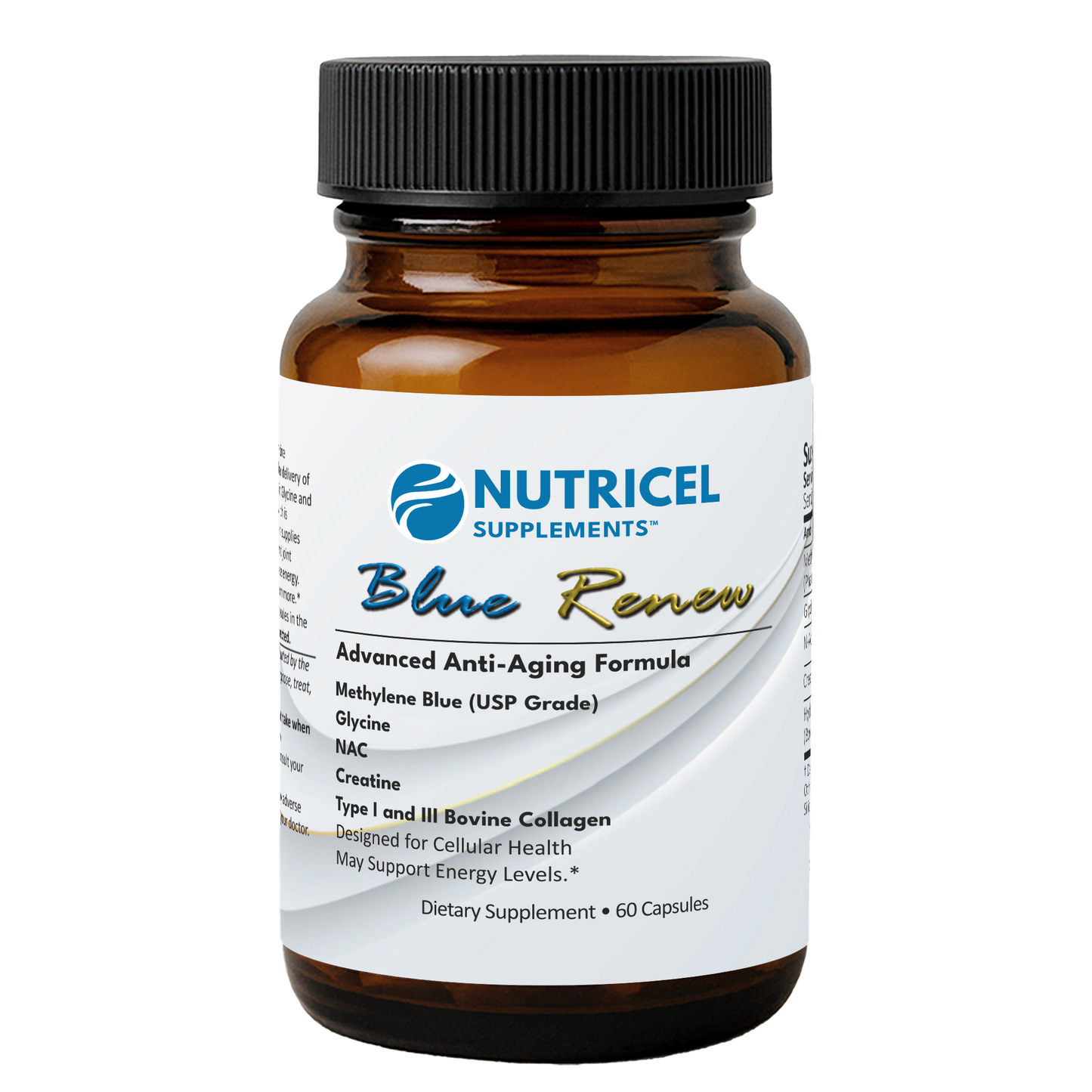 Methylene Blue Pharmaceutical Grade Capsules, with Added Glycine + NAC for Enhanced Antioxidant Activity, Collagen and Creatine for Anti-Aging Support, Youth and Longevity Formula