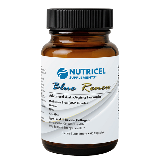 Blue Renew | Methylene Blue Capsules with Glycine, NAC, Collagen, and Creatine for Anti-Aging Support