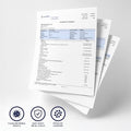 Stack of certificate of analysis documents on a white background with icons indicating clean microbial profile, safe heavy metal levels, and testing by Eurofins.