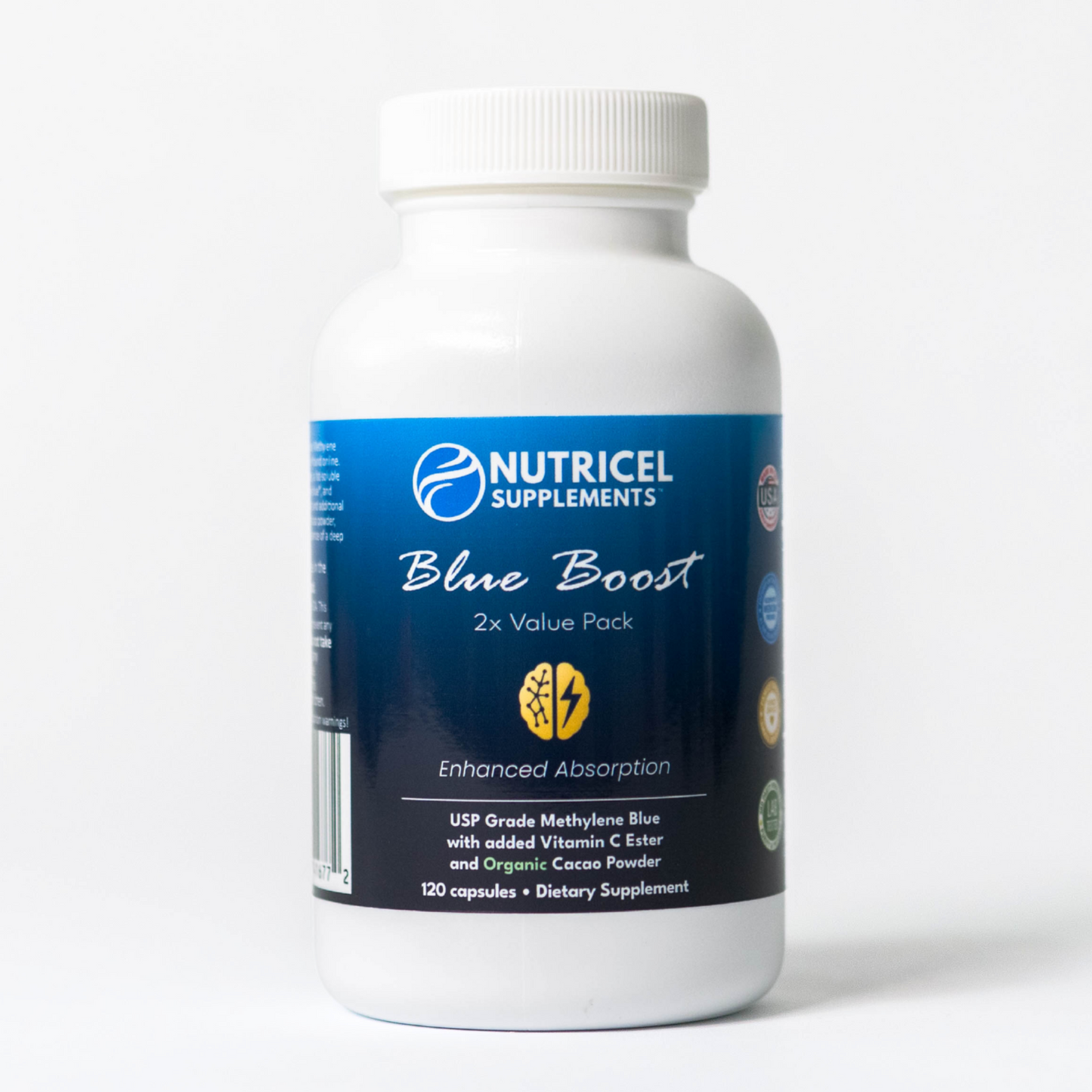 Blue Boost 120 | Enhanced Absorption | USP Grade Methylene Blue Capsules