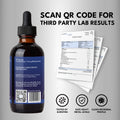 Nutricel Methylene Blue 1% Solution back label — scan QR code for third-party Eurofins lab results, Certificate of Analysis, heavy metals testing, and microbial purity verification